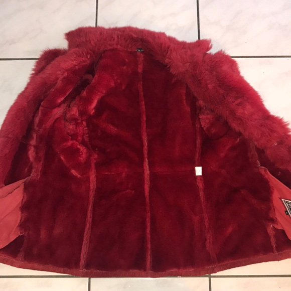 RED Faux Fur Coat - Picture 6 of 6